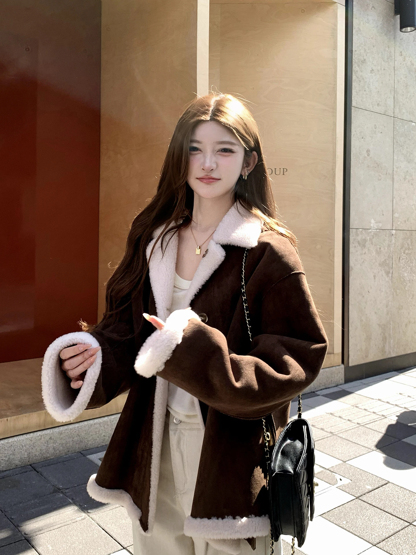 California Sunset Pelliccia di agnello Jaet Cappotti di pelle di pelliccia di agnello anti-età da donna Autunno Inverno Nuovo Sle Casual Loose Fit