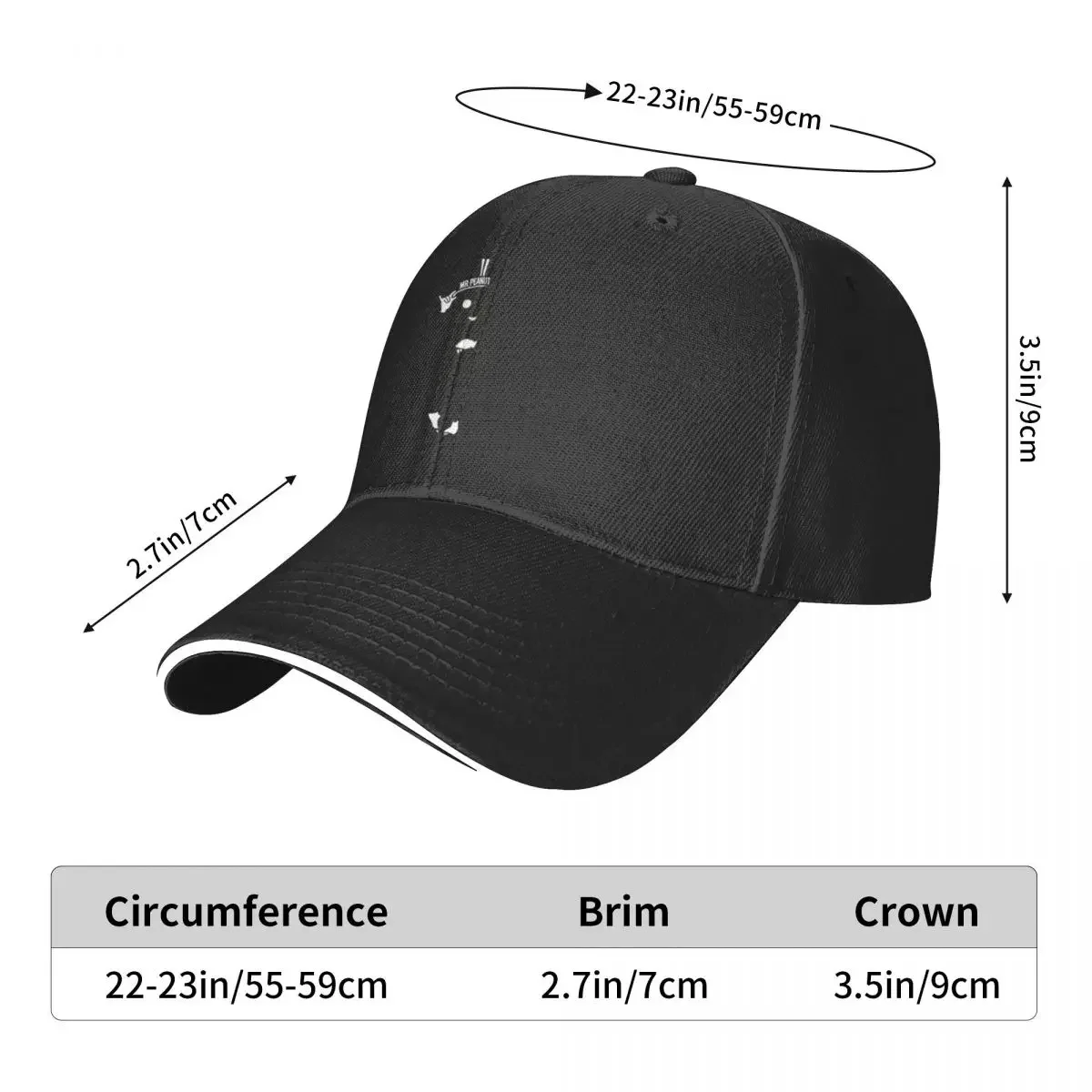 Mr Peanut Baseball Cap Wild Ball Hat Gentleman Hat Luxury Brand winter hats for men Boy Women's