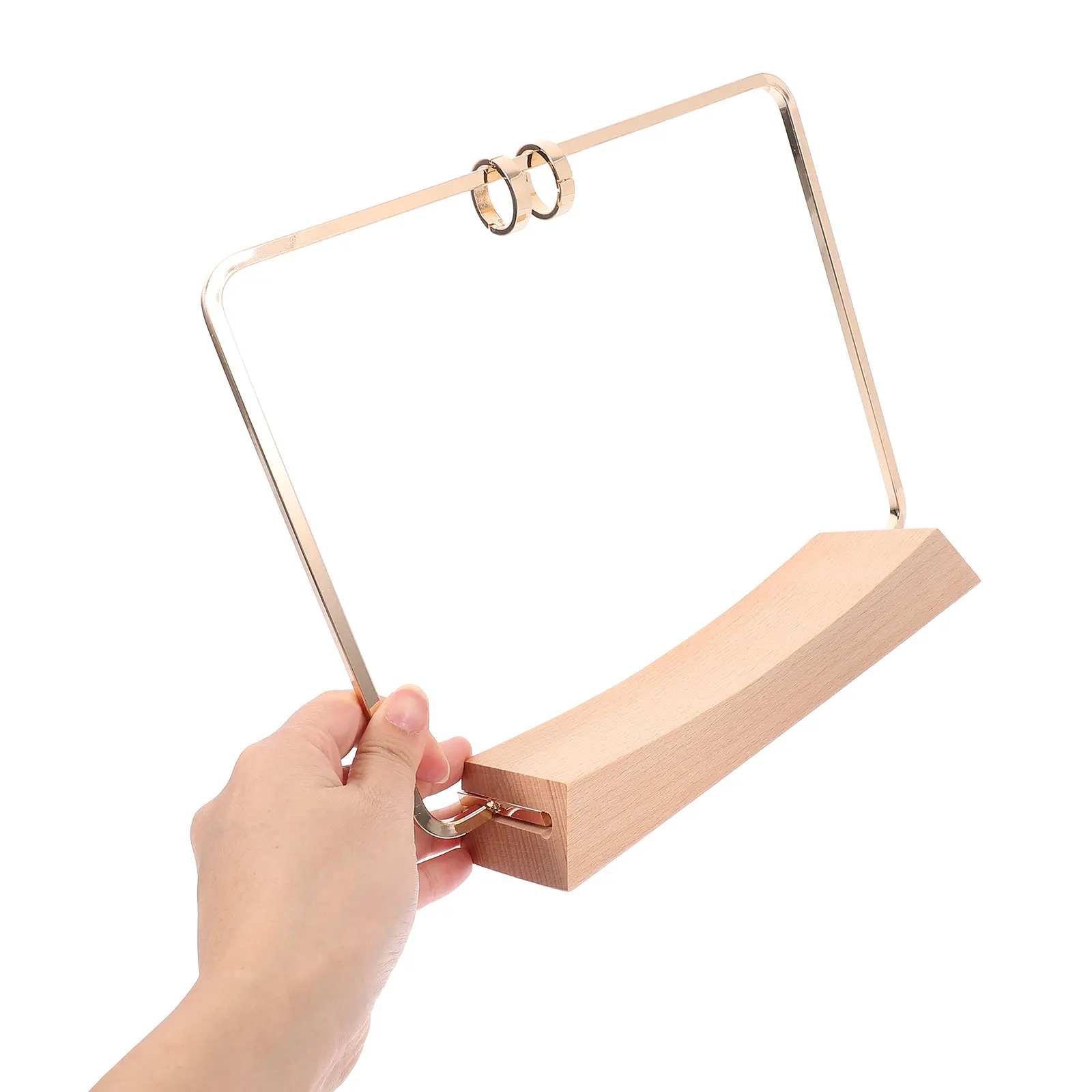 Wooden Perpetual Desk Calendar Holder Tabletop Flip Calendar Stand Support Rack With Metal Frame For Home Display Holder Desktop