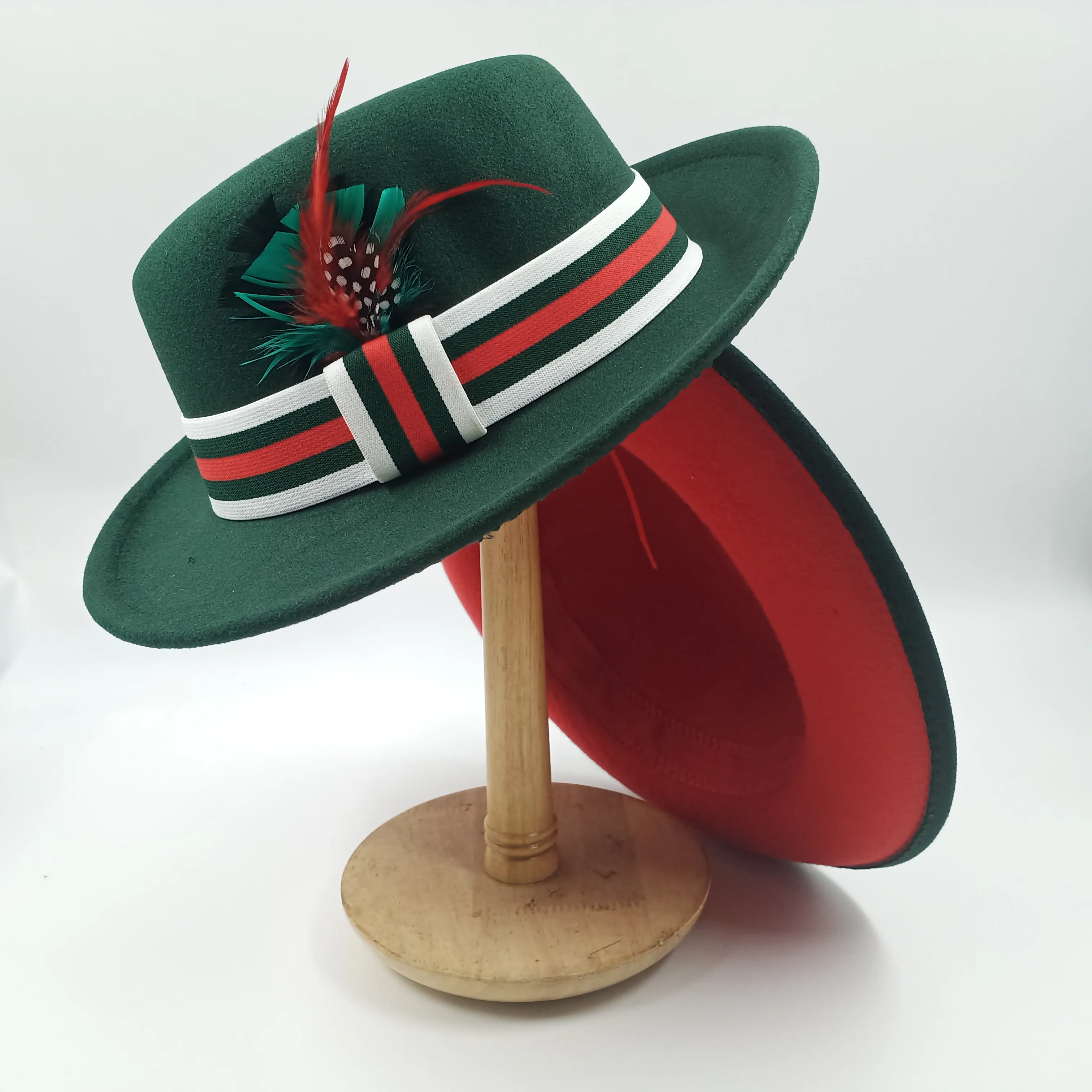 bowler hat Men fedora red bottom fedora for women and men party hat men hat for winter elastic band felt hat jazz church hat
