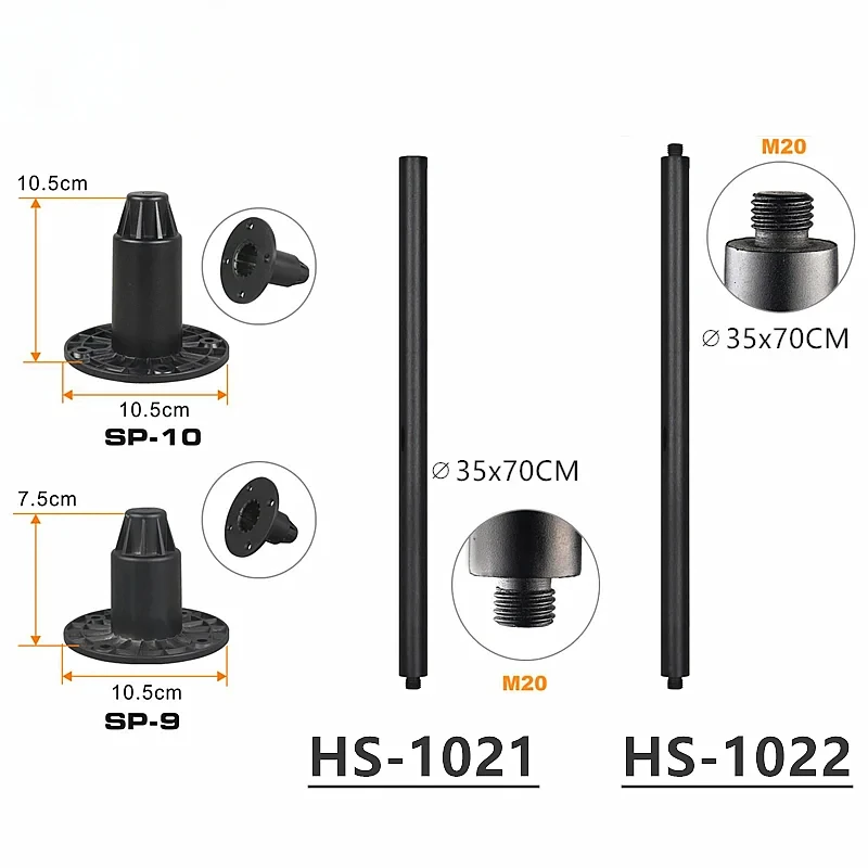 PRO Audio-Lautsprecherständer verlängert die Länge von 82 cm bis 140 cm – Detail 1