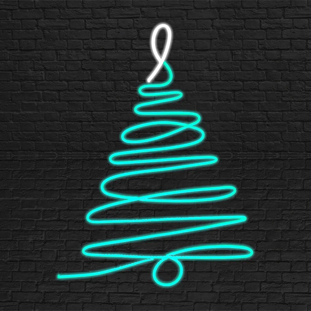 Albero di natale luci al Neon decorazione della stanza insegna al Neon luci a Led per decorazioni natalizie festa di natale Bar ristorante negozio segno