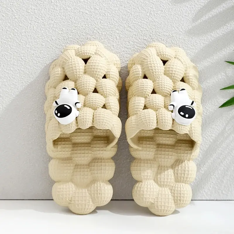 2024 New Women Bubble Slippers Cute Astronaut Buckle Slides Massage Thick Soles Non-slip Slippers Plus Size Women\'s Shoes