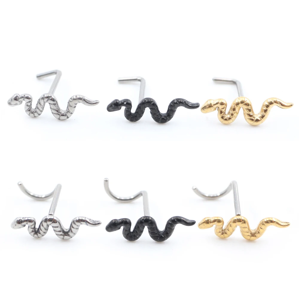 1 Piece Threadless Twist Snake Titanium Nose Rings Piercing Ear Septum Daith Captive Tragus Studs Earrings Body Jewelry