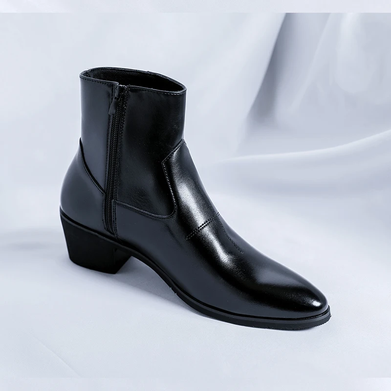 عالية الجودة الجلود حذاء من الجلد للرجل الكلاسيكية الرجعية رجالي تشيلسي الأحذية بدعة الأعمال الرسمية عادية عالية الجودة أحذية رجالية بوتاس #2