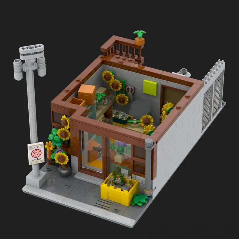 Moc Building Blocks The Sunflower Shop Technology Modular Bricks Model  Gifts Christmas Toys DIY Sets Assembly