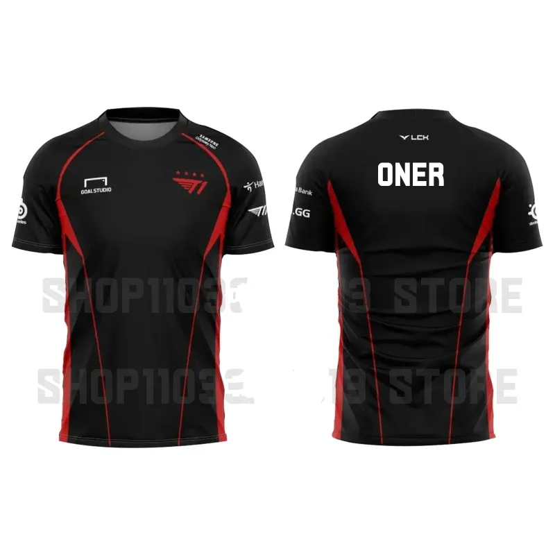 Faker T1 Team 3D Printed T-shirt, LOL Sports Champion Team Uniform, Breathable, 2024