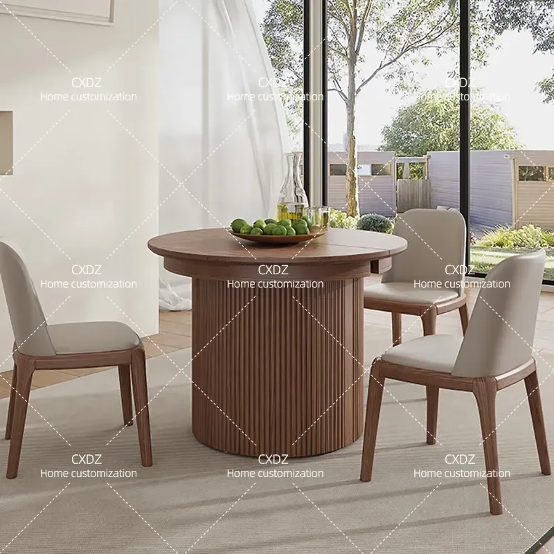 All Solid Wood Retractable Dining Table Rectangular 3 Meters High End B B Hotel Villa Medieval Oval Dining Table for 10