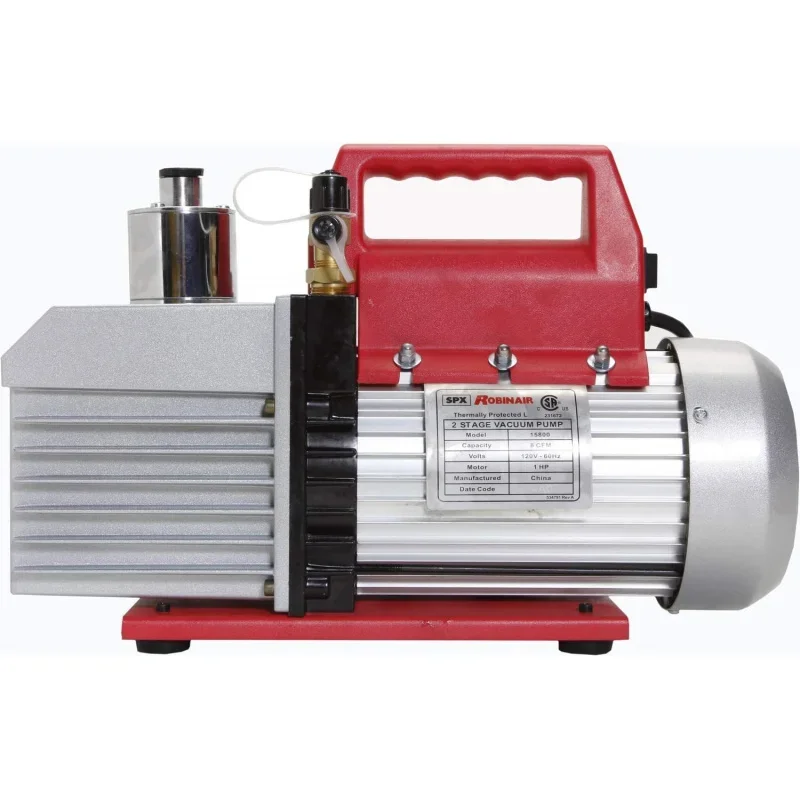 15800 VacuMaster Economy Vacuum Pump - 2-Stage, 8 CFM, CHROME,Red/Silver