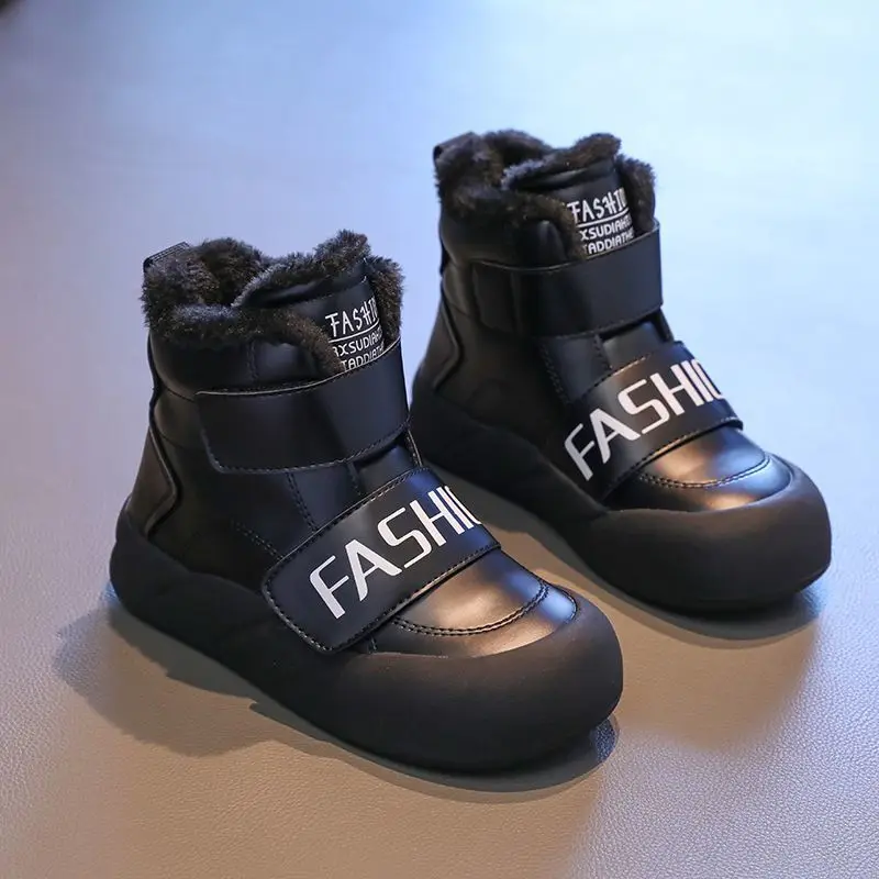 Fashion Girls Winter Snow Boots 2026 New Heavy Duty Furry Lining High Top Waterproof Warmth Shoes