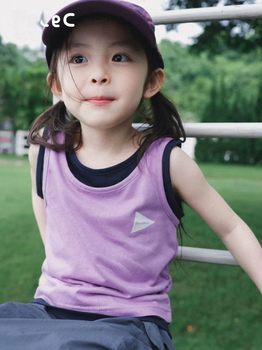 Outdoor Sports Vest Children's Summer New Style FaceC Camping Sleeveless Top Girls' Clothing Cotton Polyester Blend
