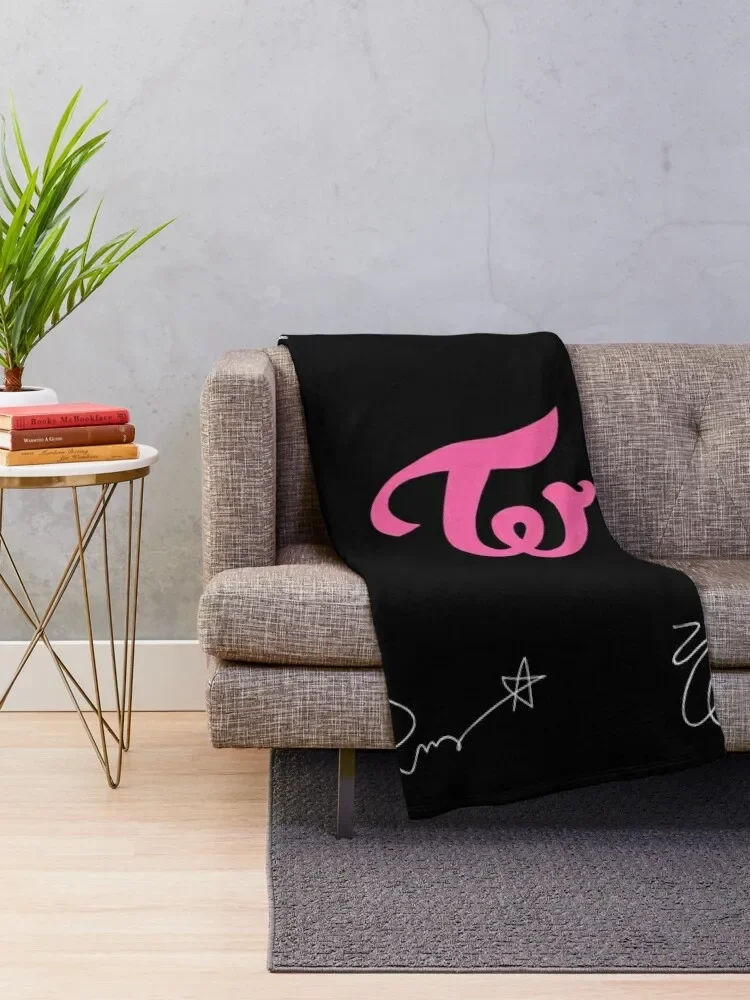 Twice autographs with logo (White) Throw Blanket anime Baby For Sofa Thin Nap Blankets