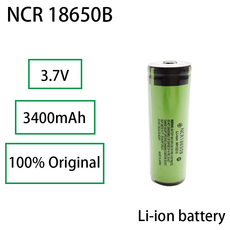 100% originally 3.7V 3400mAh 18650 34B Li-ion NCR rechargeable battery NcrSuitable for flashlights small fans etc