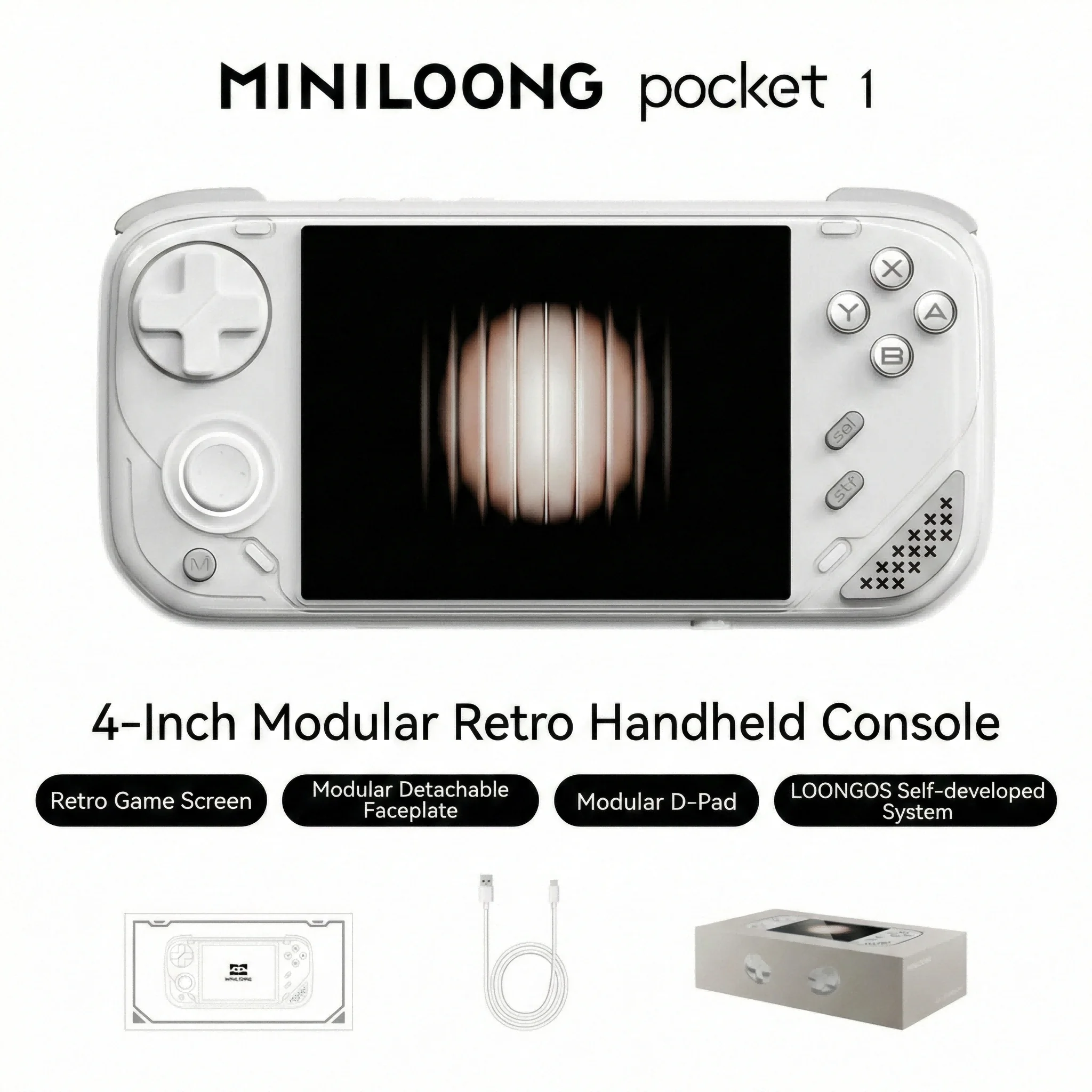 MINILOONG POCKET 1 Handheld Game Console 4'' IPS Scherm HD Uitvoer Open Source Systemen OTA Upgrades LOONG OS Nieuwe Console POCKET1 - afbeelding 1