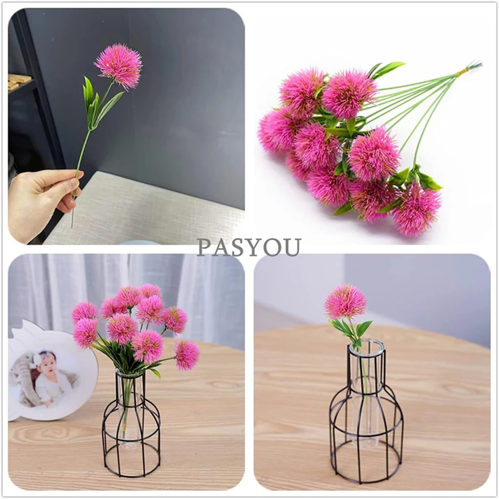 5/10 قطعة الزهور الاصطناعية النباتات البلاستيك الهندباء زهرية غرفة المنزل الجدول الديكور اكسسوارات الزفاف ساحة حديقة المنزلية