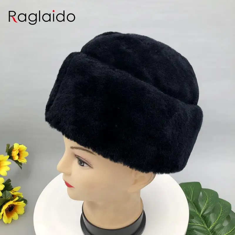 

Winter Hats for Man Sheep Skin Warm Thick Gentleman Nana Hat Outdoor Fur Hats
