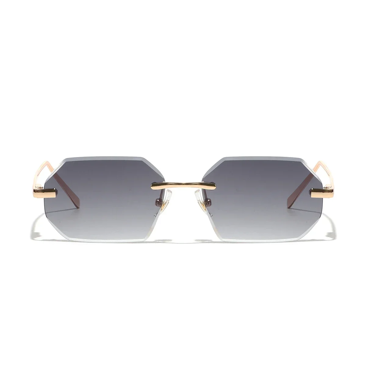 Sunglasses Men Brand Designer Fashion Rimless Sun Glasses Shades Diamond Cut Lens Ladies Frameless Metal Eye glasses