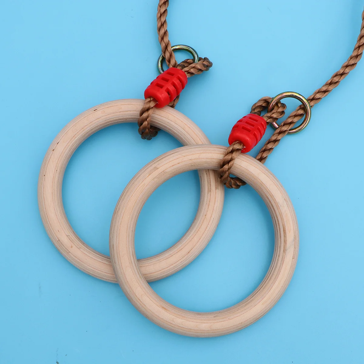 

1Pair Wooden Gymnastic Rings for Kids PP Rope Full Body Strength Training Exercise Rings Outdoor Use Indoor Fitness Ring