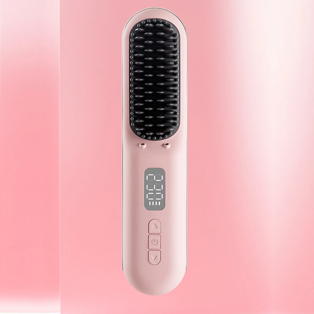 

Расческа для выпрямления двойного назначения, Беспроводная расческа для выпрямления портативной зарядки, не повреждает отрицательные ионы волос