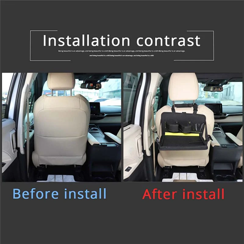 For Toyota Sienna 2021 2022 2023 Car Back Seat Organizer With Foldable Table Tray Holder Organizer Travel Accessories - view 5