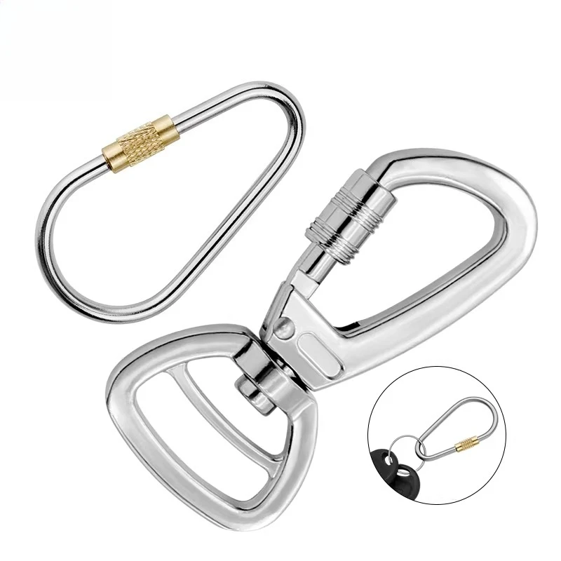 Spring Mountaineering Buckle Portable Outdoor Buckle Key Hook D-Type Mountaineering Buckle Lockable Anti-Lost