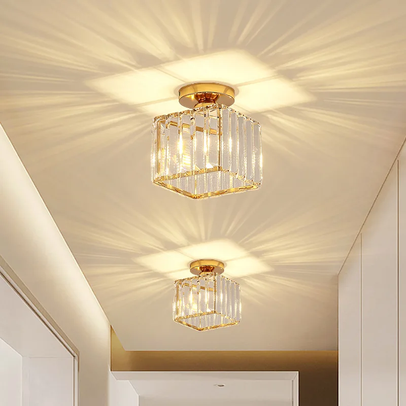 Corridor Channel Crystal Light  Luxur Balcony Aisle Lamp Home Foyer Track Light Kitchen Ceiling Light