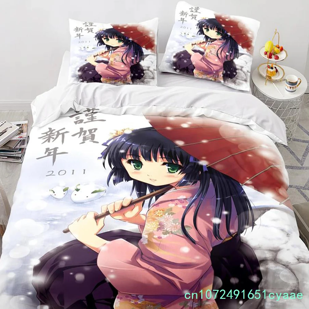 3D Printed Kawaii Girl Bedding Set Anime Sexy Girl Duvet Cover Double Twin Full Queen King Adult Kids Bedclothes Quilt Cover
