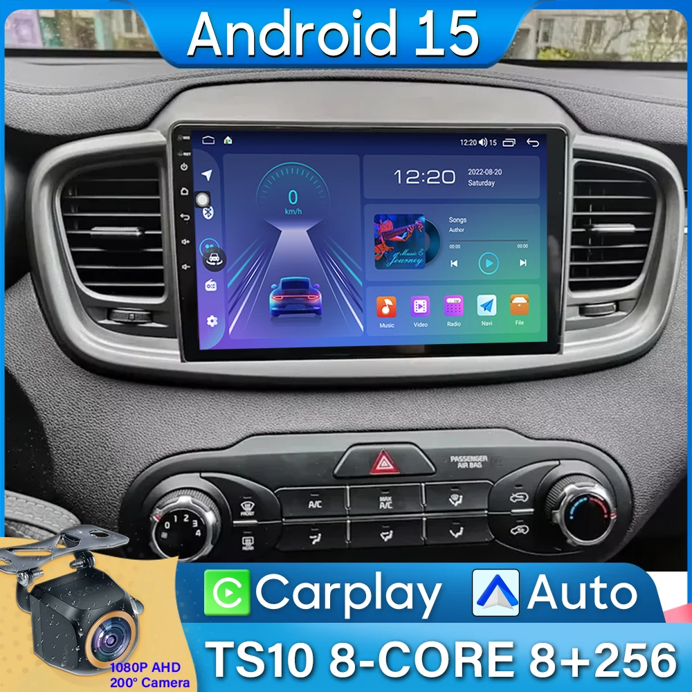 

Автомобильный радиоприемник Carplay для Kia Sorento 3 2015 2016 2017 2018, навигация, GPS, мультимедийный плеер, Android, автоэкран, без 2din DVD 5G Wi-Fi