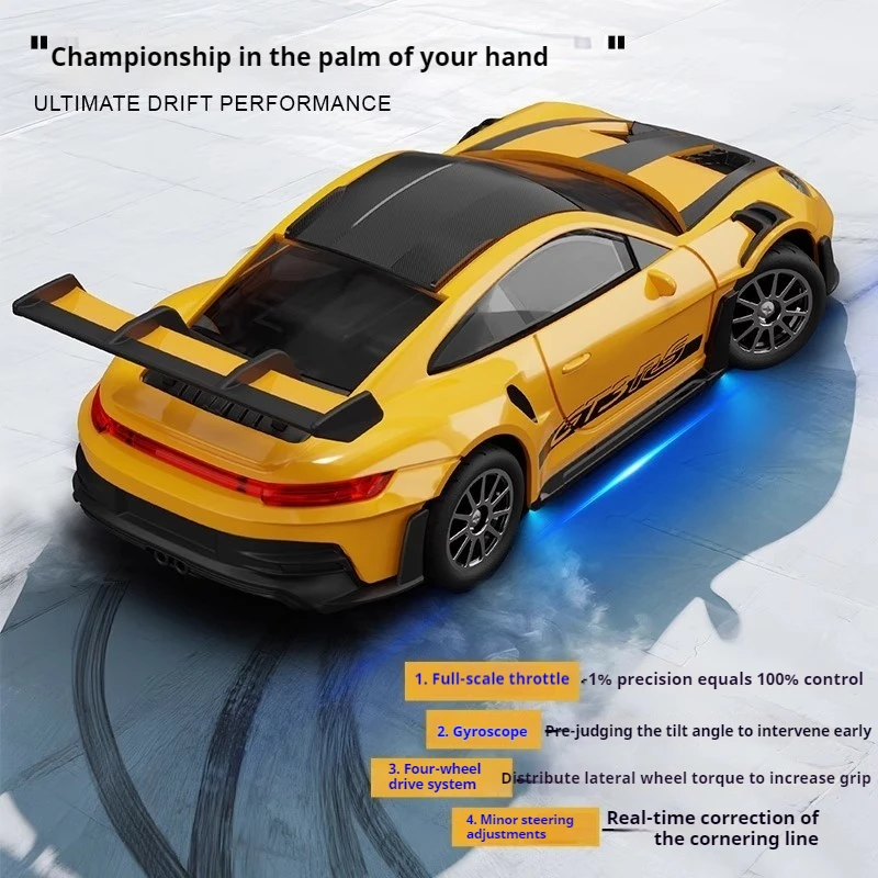 RC Car 1/43 4WD Metal Body Simulation Drift RC Car Electric Full Scale Remote Control Model with Gyroscope Boy Adult Toy Gift