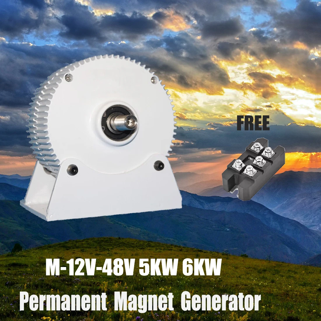 Low Star Speed 6KW 5KW Coreless Rare Earth Permanent Magnet Generator Alternator Maglev DIY Wind turbine