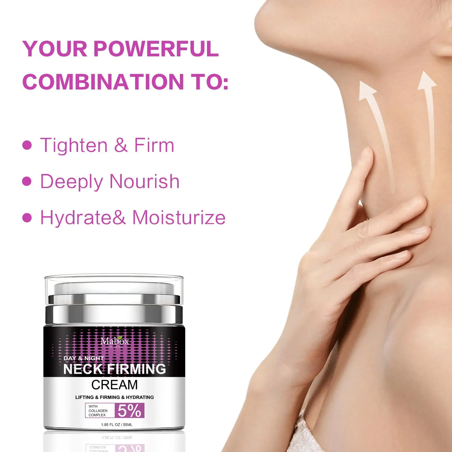 Укрепляющий крем для шеи Mabox Collagen, увлажняющий крем для шеи, увлажняющий лифтинг-крем для шеи, средство для ухода за кожей для ежедневного использования женщин