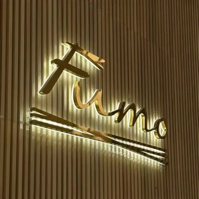 Custom 3D Stainless Steel LED Sign Waterproof IP65 Oval Wall Light for Storefront Office Outdoor Commercial Decoration Multi