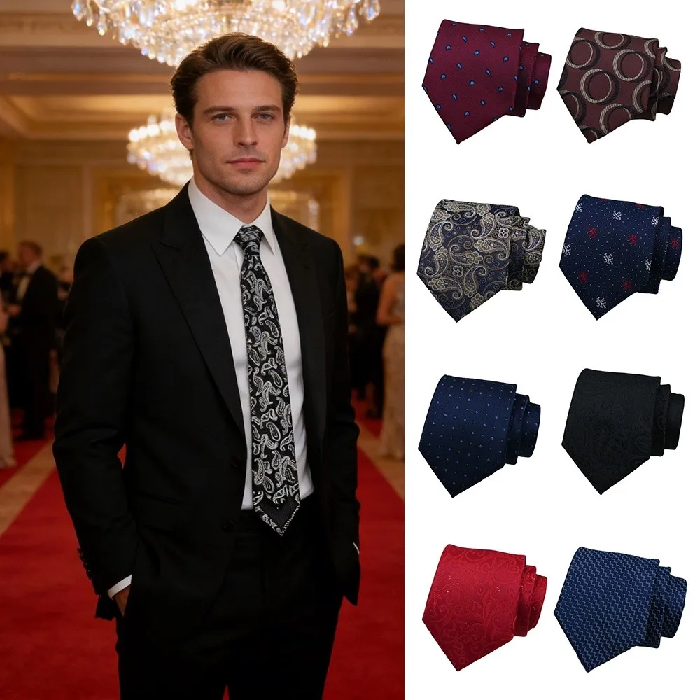 Fashion Floral Geometric Mens Tie Woven Classic Wedding Neck Ties Soft Cravat Gift