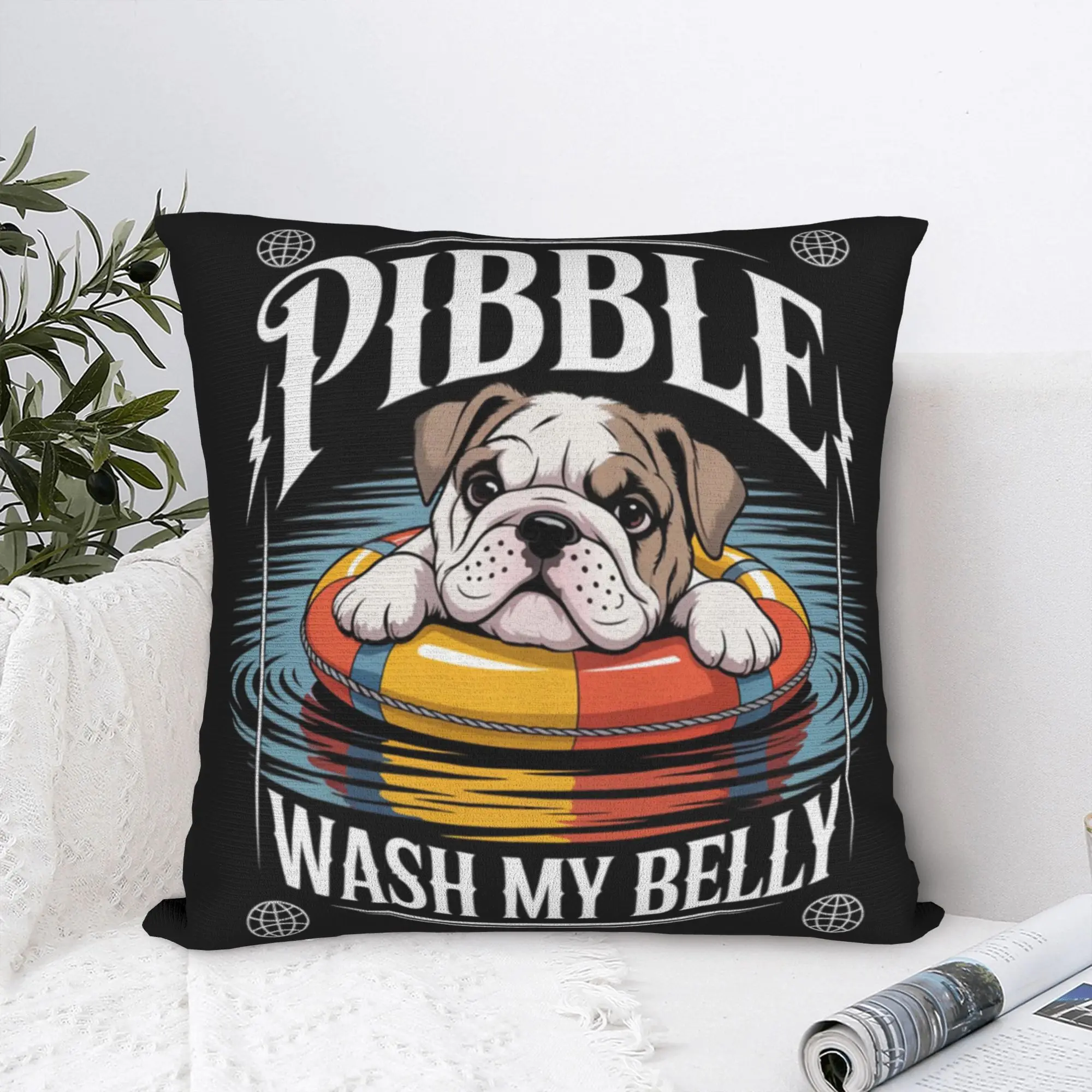 Funny Dog Meme Wash My Belly Pillow Cover  Novelty Pillow Case For Sofa Couch Bed Living Room Custom Pillowcases Gift Idea
