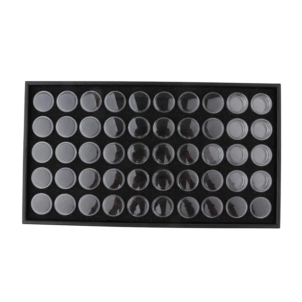 Petite Boîte de Rangement Africaine à 50 Fentes, Étui de Rangement en Plastique Transparent pour Nail Art, Strass, Bijoux, Poudre