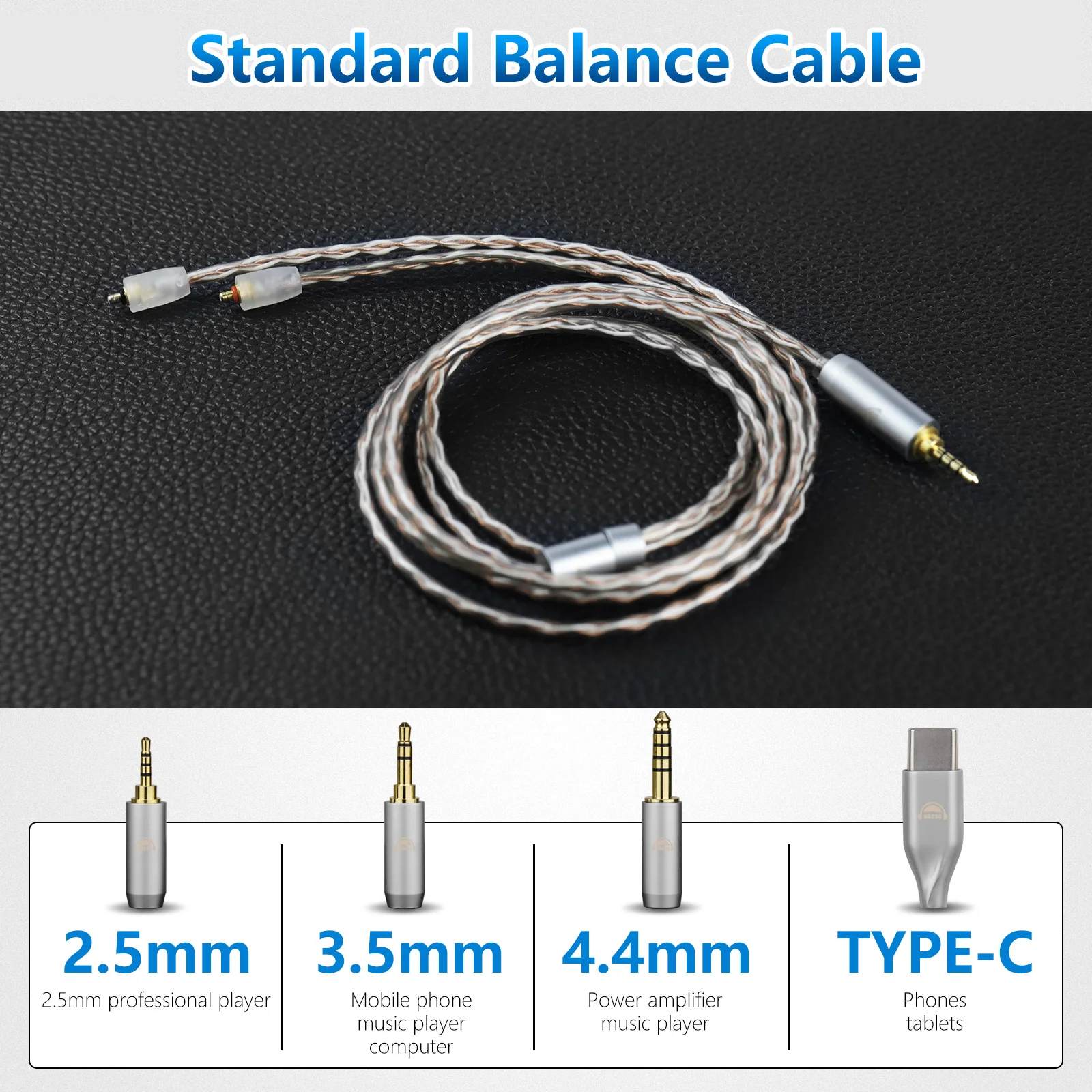 OKCSC Zbalansowany kabel słuchawkowy do IPX T2 LINUM ETYMOTIC EVO UE PREMIER WESTONE PRO X SERIES (X10X20X30X40X50) MACH80/70/60/50 — zdjęcie produktu 5