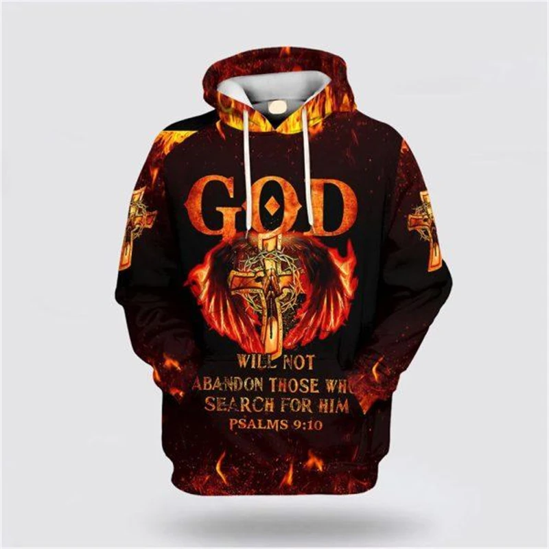 3D All Print Jesus Cross Hoodies Men Women New Crucifix Graphic Hooded Sweatshirts Kid Fashion Cool Pullover Harajuku Y2k Hoodie