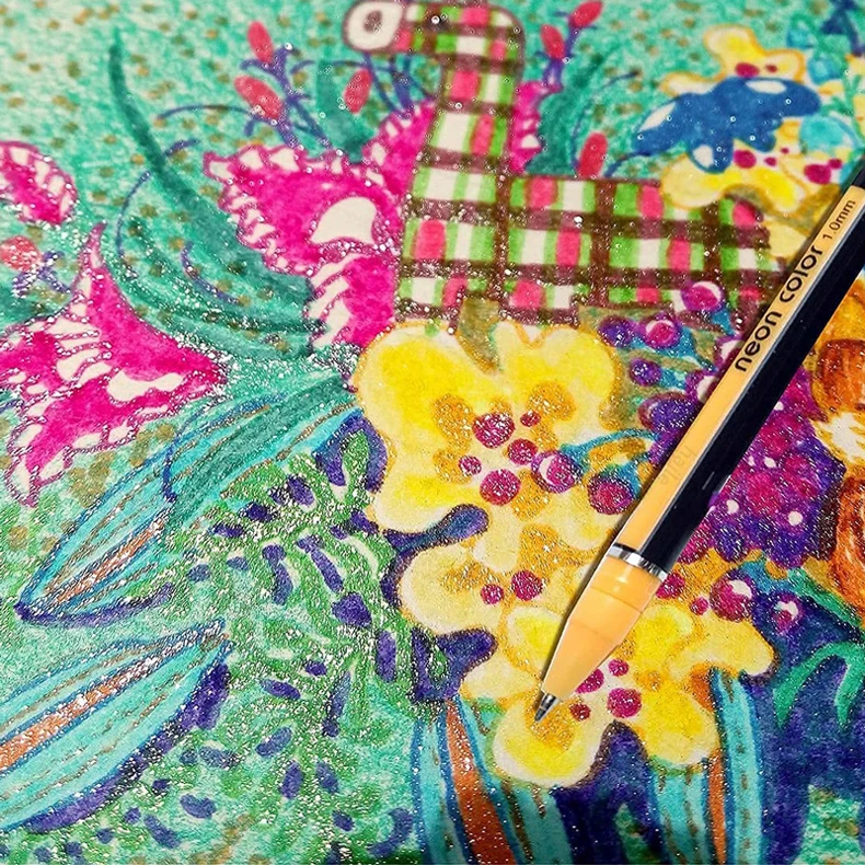 12-teiliges Metallic-Glitzer-Gelstift-Set, glitzernd, für Erwachsene, zum Ausmalen, Journaling, Kunstzeichnen, Kunstmarker, Schul- und Bürobedarf – Detail 4
