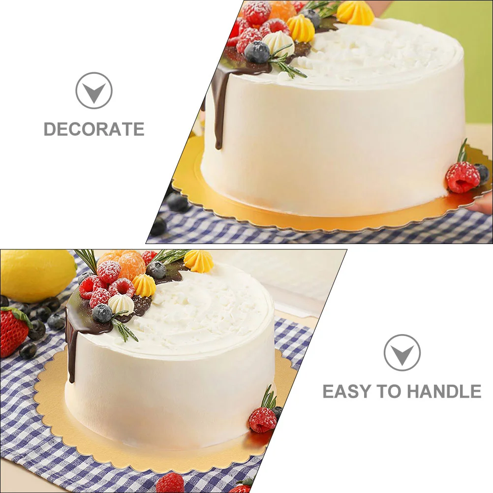 12 Pcs Cake Base Circle Pan Dessert Board Mousse Boards Cardboard Cupcake Round Party Bases Drum Bottom Plate