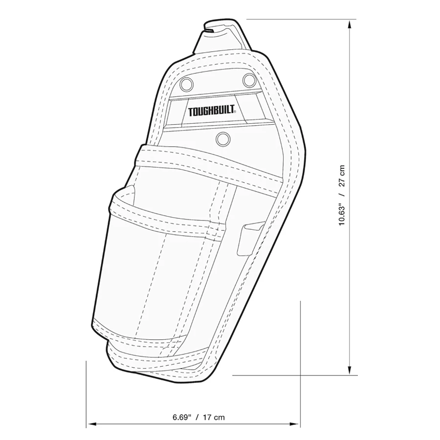 TOUGHBUILT TB-CT-31-A Hammer Holster (4 Pocket) with Belt Clip Pockets and Loops Multi-Tool Organizer