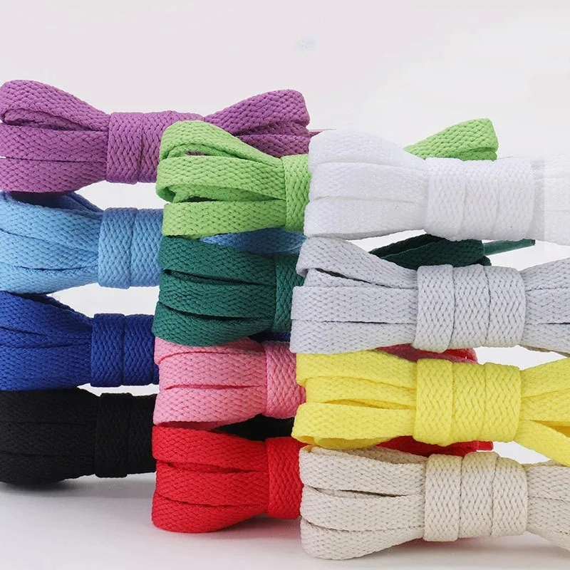 1 Pair Solid Color Flat Shoelaces, Replacement Shoe Laces for Canvas Casual Sports Shoes, Multi Sizes 120cm Shoe Accessories