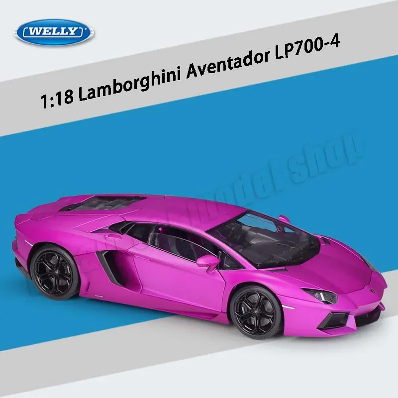 Oryginalny WELLY 1:18 Lamborghini Aventador LP700-4 odlewany aluminiowy model samochodu zabawki kolekcjonerskie miniaturowe samochody dekoracja prezent