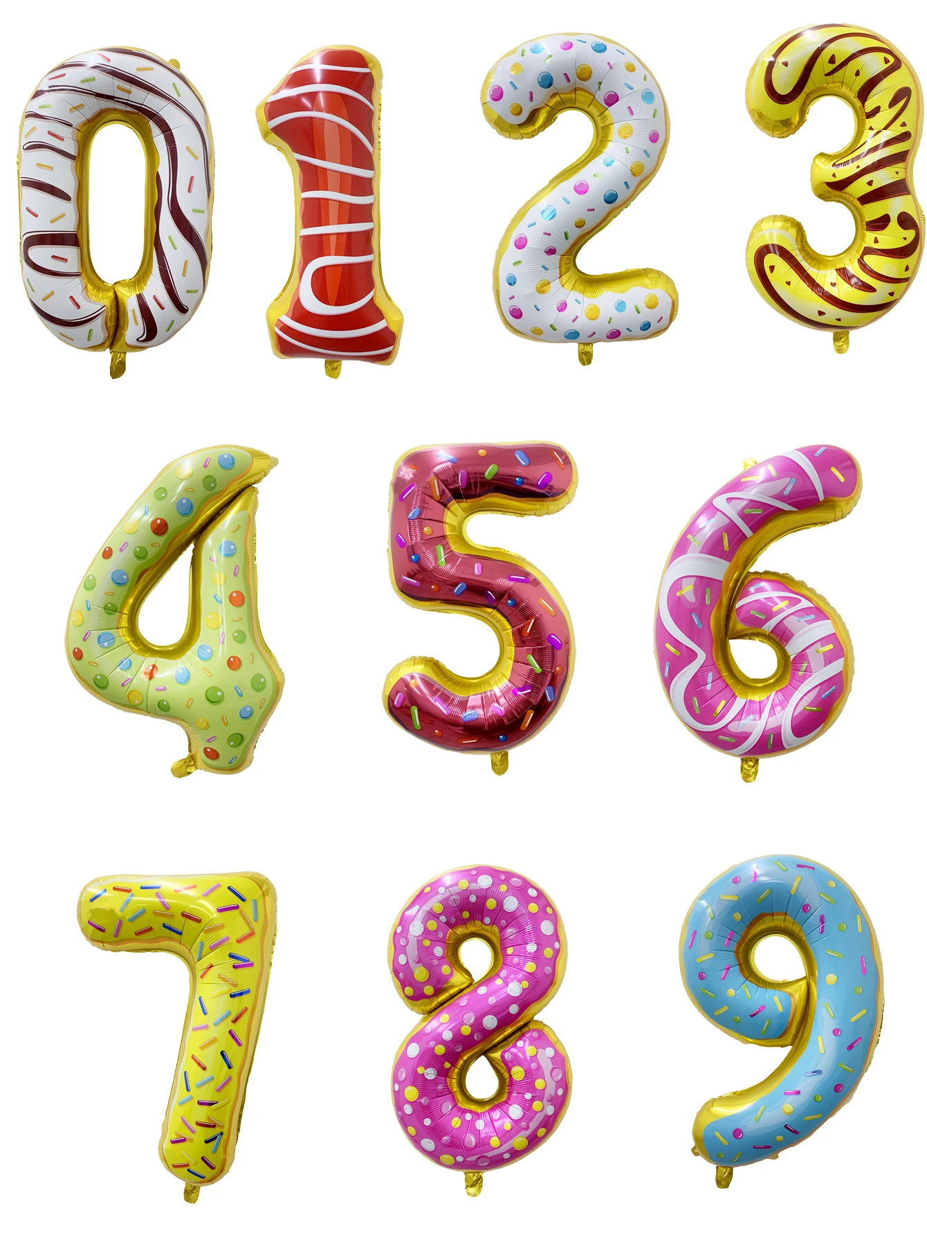 32 Inch Doughnut Number Balloons Digit Helium Balloon Birthday Party Wedding Anniversary Decorations Figure Ballon