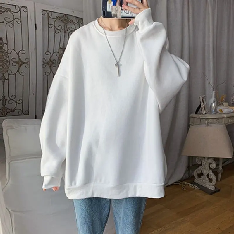 Lazy Style Simplicity Youth Loose Hoodies Sweatshirts Spring Autumn Long Sleeve Solid Casual Tops Korean Fashion Women Clothing