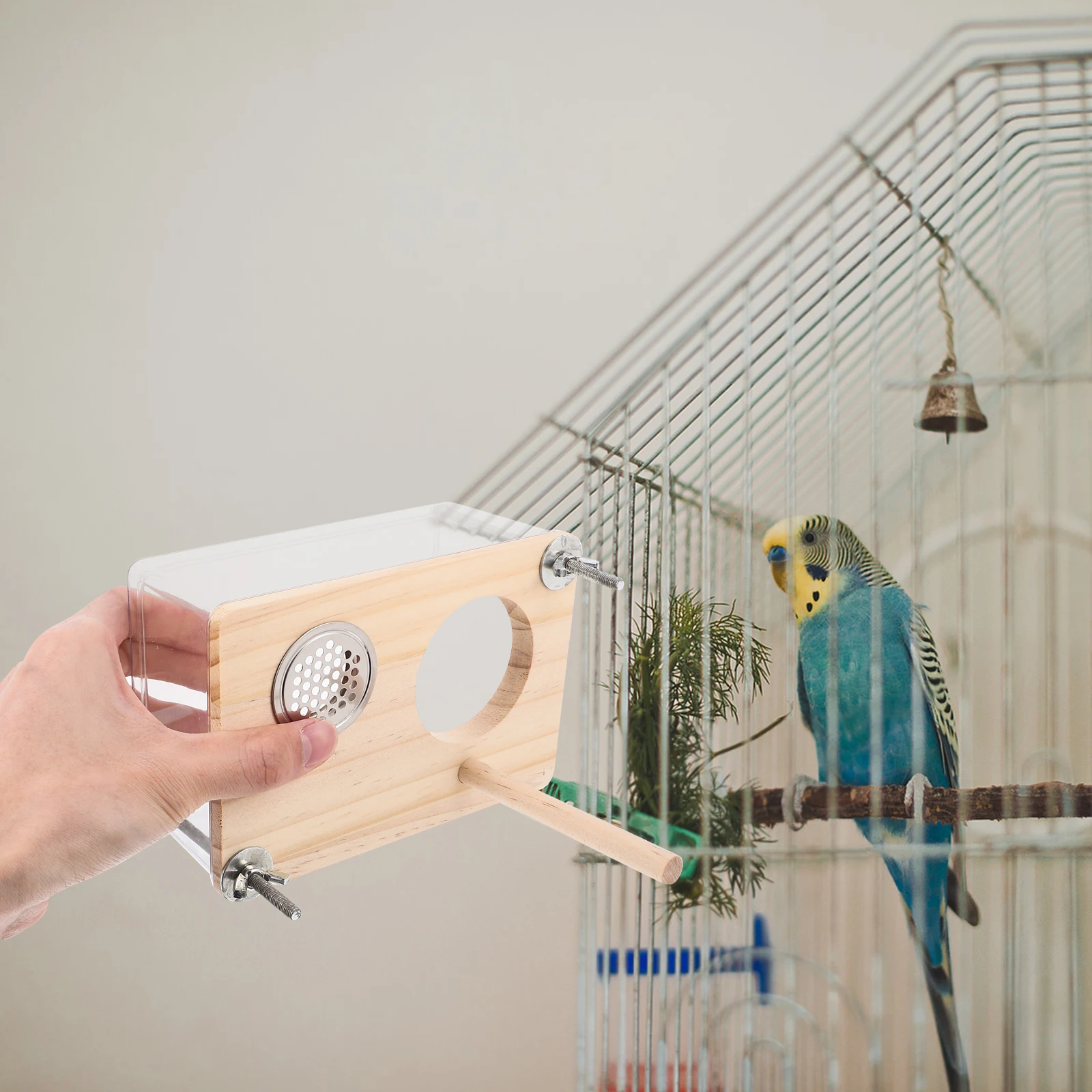 

Parrot Breeding Box Large Transparent Bird Cage Nest Winter Warmth Hatching House Easy Assembly Wooden Supplies Pet Accessories