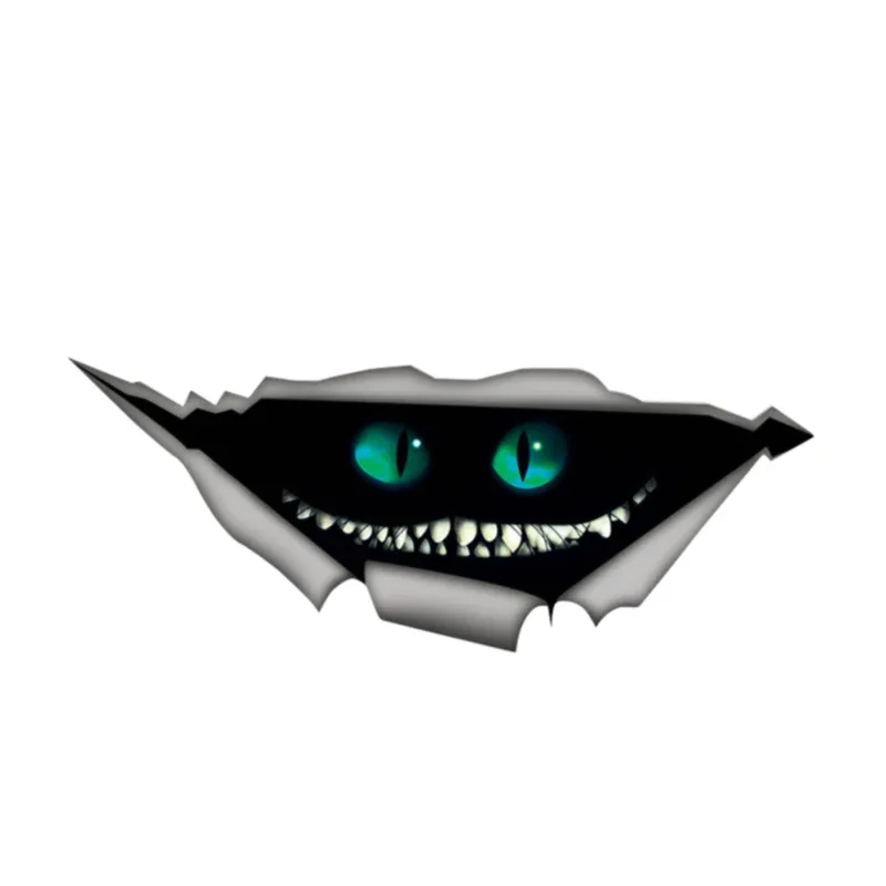 New Design for Cheshire Cat Sticker Tear Metal Decal Wildlife Funny Car Sticker Window Bumper Styling Car Decoration, 15cm