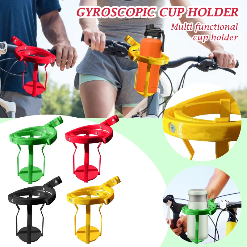 

Bike Gyroscopic Cup Holder 3D Motorcycle Drink Holder No Spill Self Leveling Cup Holder Clamp Adjustable Hanging Cup Holder