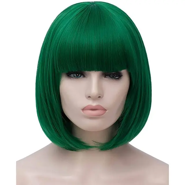 Bob ultraviolet multicolore pour femme, couverture complète des cheveux courts, européen et américain, THES