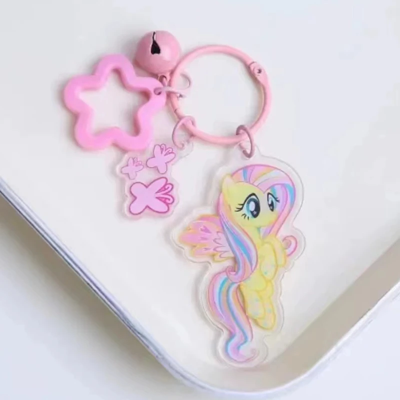 My Little Ponys Kids Cute Acrylic Keychain Children Cartoon Fashion Keyring GirlsAnime Pendant Charms Jewelry Accessories Gifts