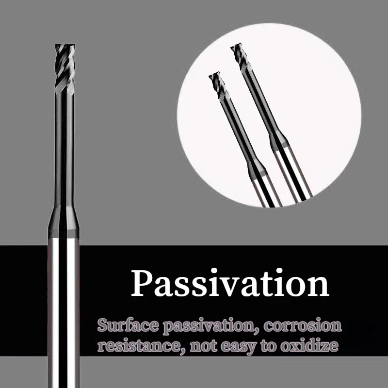 HRC68 Precision Miniature End Mill With Long Neck 1mm 1.5mm 2mm 3mm aluminum deep groove Tungsten steel milling cutte